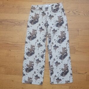 Cow Print Wide Leg Jeans | Size 7